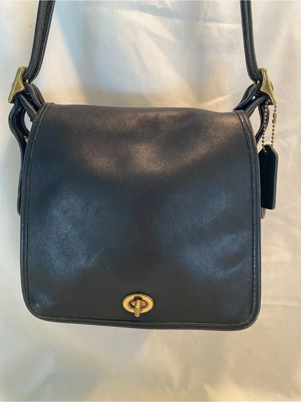 Vintage Coach Legacy Companion Classic Black Leather Crossbody Bag